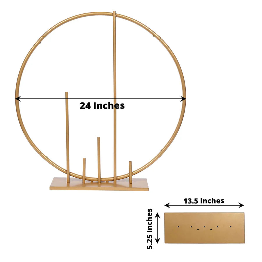 Bilawal Store | Elegant Gold Metal Round Flower Table Wedding Arch Garland Stand